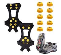 1 Paar Schuhkrallen und 10 Schuhnägel, Steigeisen, rutschfeste Schuhnägel, rutschfeste Schuhsets für Bergsteigen, Tourismus, Angeln und Schnee (L)