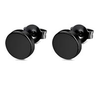 1 Paar Schwarz Hypoallergen 316L Edelstahl Rund Ohrringe Stud Männer Fake Ears Plugs Wasserfest False Flachem Verschluss Kleine Ohrstecker Stecker Schmuck Piercing Herren Damen Kinder 4 mm