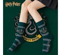 1 Paar Socken, Warner Bros Kollaboration Magische Schulserie, mit Haus- und Cartoon-Tier-Prints, bequemer Schulstil, geeignet für Filmfans, ganzjährig