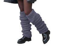 1 Paar Stulpen Damen Lolita Stulpen Leg Warmers Beinwärmer Winter Beinstulpen Stricken Legwarmers Gothic Stiefel Boot Abdeckung Für Studenten Mädchen (Grau, One Size)