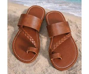 1 Paar Teens/Erwachsene Große Größen Einfarbige Gewebte Slip-On Strand Sandalen, Bequeme leichte TPR Runde Zehe Rutschfeste Flache Fischer Outdoor All