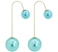 1 Paar U-förmige U-förmige Tropfenohrringe beidseitig hängende Ohrringe Party Hochzeit Party Ohrhänger Lang Linear Geschenk für Frauen Mädchen Hellblau