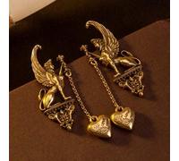 1 Paar vintage herzförmige mythische Bestien Ohrringe, 2 Farboptionen, geeignet für den täglichen Gebrauch, als Geschenk oder Partyzubehör