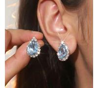 1 Paar Vintage Tropfenform elegante funkelnde Strass Ohrstecker, Damen