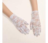 1 Paar weiße romantische sexy elegante kurze fingerlose Braut-Hochzeits-Handschuhe