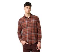 Wrangler Hemd Herren Regular Fit Langarm Bauwolle rot, 3XL