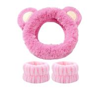 1 Plüsch -Stirnband Und 1 Gegenüber Dem Armband, Cartoon -Kopfgurt, Nicht Überstreicher Strahlhaargurt, Geeignet Für Gesichtswäsche, Make -Up, Hautpflege