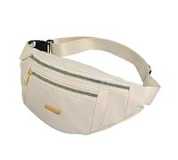 1 Reißverschluss-Hüfttasche mit verstellbarem Schultergurt, große Reißverschluss-Hüfttasche, wasserdichte Pendeltasche, Handytasche, geeignet für Sport, Einkaufen, Reisen (beige)