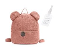 1 Rosa Bärenohr-Rucksack, 1 Weißes Etikett Zum Aufhängen, Kleinkind-Rucksack, Mini-Rucksack Für Kinder, Kinder-Schultasche