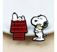 1 Set/2 Stück süße Snoopy Emaille Anstecknadel Cartoon Animation Brosche Revers Anstecker für Rucksack Kleidung Accessoires Anime Schmuck Geburtstag W