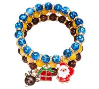 1 Set Bunte Perlen Handgelenk Kette Stern/Schneemann/Chriatmas Baum Anhänger Armreifen Einstellbare Stretch Armband Sets kinder Schmuck