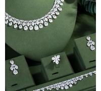 1 Set funkelnder Kubikzirkonia Luxus Braut Hochzeit Party Schmuckset, geeignet als Accessoire für Abendkleider von Frauen