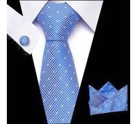 1 Set Krawatte, Taschentuch und Manschettenknöpfe, Herren 8cm Polka Punkt Krawattenset, geeignet für Feste, Hochzeiten und Büroalltag, Herren Krawatte