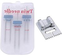 1 Set silberne Doppel-Stretch-Maschinennadeln, Doppelnadeln, Nähmaschinennadeln, Doppelnadel für Brother, Janome, Singer, Nähmaschinennadeln, Nähmaschinennadeln, Overlock-Nadeln