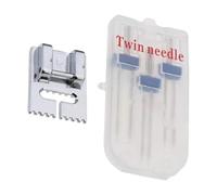 1 Set Twin Brother Stretch Machine Needle Double Twin Needles Pins Sewing Machine Double Needle for Brother Singer Sewing Machine Domestic Sewing Machine Needles