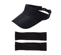 1 Sonnenhut, 1 Paar Sonnenschutzärmel, Schnell Trocknender Sonnenhut Aus Netzstoff, Damen-Pferdeschwanzhut, Atmungsaktiver Hohler Zylinder, Verstellbarer Sonnenschutzhut, Sommer-Sonnenschutz-Set