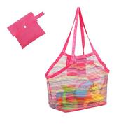 1 Stk Strandtasche Langlebig Faltbar, Strandspielzeug Tasche Groß,Netztasche Sandspielzeug Netz, Strandspielzeug Tasche mit Verstärktem Netze, Mesh Beach Bag für Familie Urlaub, Strandurlaub im Freien