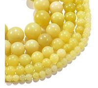 1 Strang, Gelb, Zitrone, Chalcedon, 4, 6, 8, 10 mm, rund, poliert, Jade, lose Perlen, handgefertigt, Zubehör für die Schmuckherstellung