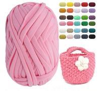 1 Stück 100g T-Shirt Garn, 30m/Stück elastisches Stoff Häkel- und Strickgarn für DIY Stricken, Spaghetti-Träger Garn dickes Strickgarn für selbstgemac