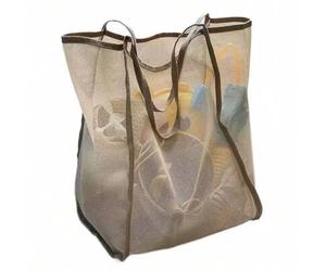 1 Stück/2 Stück Kinder Strandspielzeug Aufbewahrungstasche, große leichte faltbare Mesh Strandtasche, essentiell für Familienausflüge (Nicht zum Trage