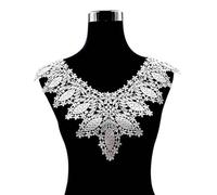 1 Stück 3D Schwarz Weiß Gold Stickerei Blume Spitzenkragen Stoff Nähen Applikation DIY Patches Bandbesatz Ausschnitt