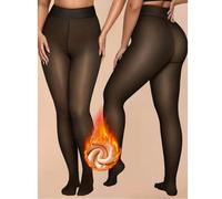 1 Stück 80g/220g Damen-Strumpfhose mit Einzelliniendesign, sexy, transparent, schwarz, eng anliegend, gefüttert, warm, mit hoher Taille, für den tägli
