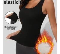 1 Stück Ärmellose Pullunder-Spitzenkragen Top mit Fleece, enganliegend, für Lässig Sport Layering, für Herbst/Winter, Damen