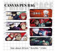 1 Stück Anime Gojo Yuji Megumi Nobara Sukuna personalisierte Cartoon Handsome Muster Segeltuch Tragetasche, Büro Federmäppchen, Studenten Cartoon bedr