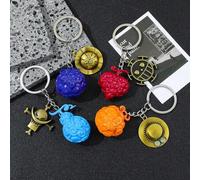 1 Stück Anime One Piece Teufelsfrucht Schlüsselanhänger, Luffy Piraten-Schädel Metall-Charm, Zinklegierung Tasche Rucksack Charm Cosplay Schmuck Gesch
