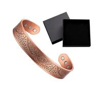 1 Stück antikes Kupferarmband mit 1 schwarzen Schmuckschatulle, Vintage-Legierungsschmuck, verstellbares modisches und vielseitiges Armband, Kupferschmuck für Männer und Frauen