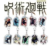 1 Stück asymmetrischer Acryl-Schlüsselanhänger mit Anime-Cartoon-Motiv, geeignet für Gojo, Geto, Yuji, Megumi, Nobara, Sukuna, Nanami, Toge, Panda, un