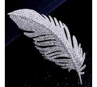 1 Stück aufwendige klassische Feder-Brosche mit vollständigem Strass, hochwertig modisch elegante Anstecknadel, Premium-Geschenkzubehör Anstecknadel f
