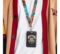 1 Stück Ausweishalter mit Buchstabengrafik und Umhängeband, schwarzer Ausweishalter aus Kunststoff für Schule, Büro, Hogwarts, Harry Potter, Geschenke