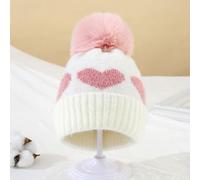 1 Stück Baby Jungen Mädchen Bommel Neugeborene Kleinkind Beanie, kuschelige gestrickte Winter warme Herz süße Baby Accessoires Mütze Beanies Hut