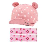 1 Stück Baseballkappe Mit Bärenohren, 1 Paar Ärmel, Smiley-Gepunktete Mütze, Cartoon-Sonnenblende, Kindermütze Mit Umgekehrter Krempe, Verstellbare Baseballkappe