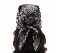 1 Stück Blumenmuster imitierte Seide Retro Muster Halstuch/Kopftuch, Urlaubs- und Casual Street Wear Haarband Turban Stirnband Schweißband, Haarband H