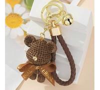 1 Stück braune kreative Glocken-Bär Schlüsselanhänger, verfeinerter süßer Puppen Schlüsselring, Auto Schlüsselanhänger, Taschenbaumler, Paargeschenk,