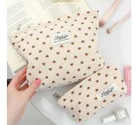 1 Stück Cord-Herz Make-up Tasche, modisch und lässig große Kapazität tragbare Reißverschluss Make-up Tasche, Reise- und Urlaubsutensilien Kosmetiktasc