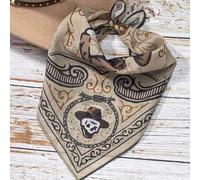 1 Stück Cowboy-Stil Western-Muster Bandana, Vintage Mode Halstuch Schal Accessoire, vielseitig für den täglichen Gebrauch zum Anziehen