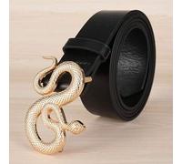 1 Stück Damen Gold Schlangen Schnalle PU Leder Mode Gürtel, Rock Dekoration Sommer, Schule Herbst, Herbst, Halloween