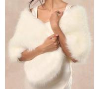 1 Stück Damen Multifunktionaler hochwertiger Kunstfell Kragen Schal, warmer und eleganter einteiliger Fell Schal, geeignet für Hochzeitskleid, Party,