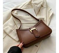 1 Stück Damen strukturierte PU-Leder Baguette Schultertasche, minimalistische Nischen Schultertasche, vielseitige tägliche Pendler Handtasche, Damen S