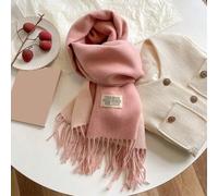 1 Stück Damen Winter Schal, beiger Kunstkaschmir Schal dick und warm in einfarbig, doppelseitig mit Quasten, Outdoor Umhang Accessoire