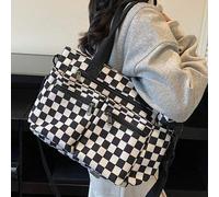 1 Stück Damenmode Shopper Tasche aus Cord-Material mit Schachbrettmuster, große Kapazität Multi-Taschen Organizer Tasche mit abnehmbarem verstellbarem