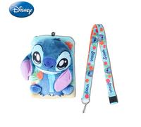 1 Stück Disney Stitch Plüsch-Schlüsselband Kartenhalter Offiziell lizenziert Niedliche weiche Plüsch-ID-Hülle mit thematischem Schlüsselband Filme Anime Zubehör Stitch-Themen-Geschenk für Handy