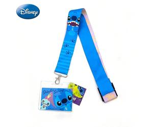 1 Stück Disney Stitch Scrump Schlüsselband & Ausweishalter. Offiziell lizenziert, Stitch-Themenfilme, Anime-Zubehör, lebendiger Charakterdruck, verstellbares Schlüsselband, transparente Ausweishülle,