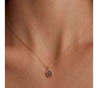 1 Stück Edelstahl Kamelien Blumen Anhänger Halskette, elegante Blumen Charm Halskette, goldfarbene Schlüsselbein Kette, Geschenk für Mutter, Frauen