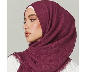 1 Stück einfarbiger, plissierter, grundlegender und klassischer Kopftuchschal aus weichem Material für Abaya, Frauenschleier