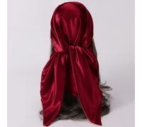 1 Stück einfarbiges Satin-Kopftuch für Damen. Multifunktional für den Urlaub, als Sonnenschutz und zum Überziehen des Bikinis. Hijabs, Bandana, Haarba