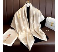 1 Stück Eleganter Damen Satin Bandana Quadratischer Schal mit Blume Muster, atmungsaktiv, UV-Schutz und lässiger dekorativer Stil für Kleider